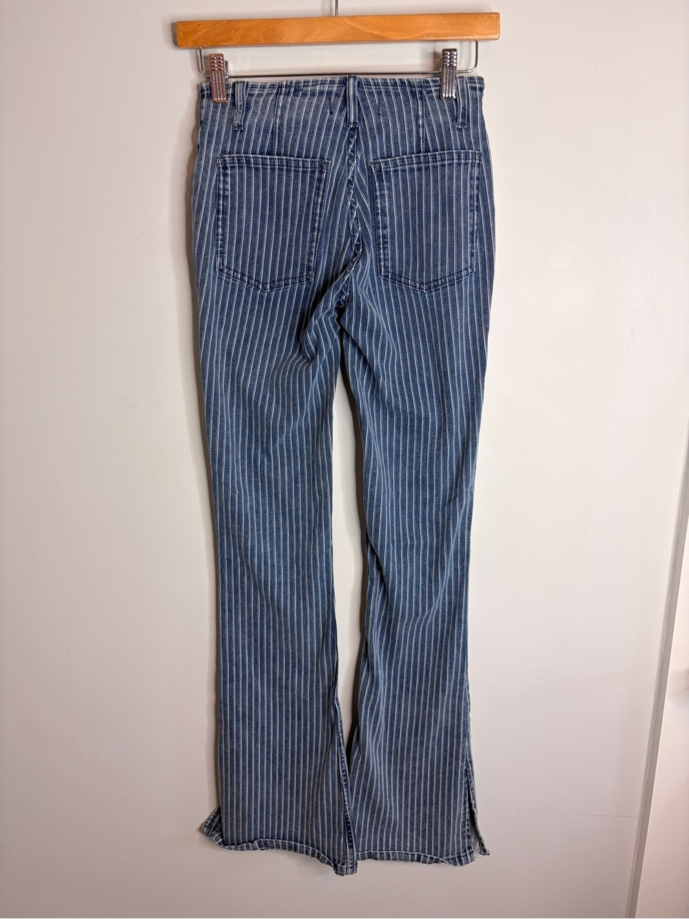 We The Free Blue Pinstripe Wide-Leg Jeans - Picture 8 of 13